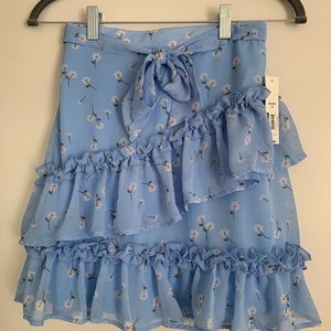 Floral skirt with ruffles
